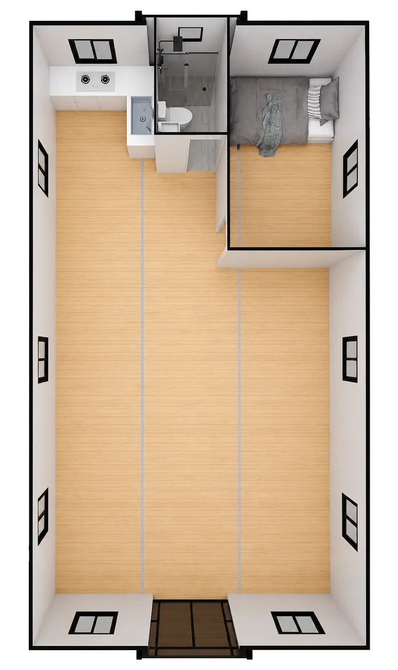 Planta 40' · 1 dormitorio
