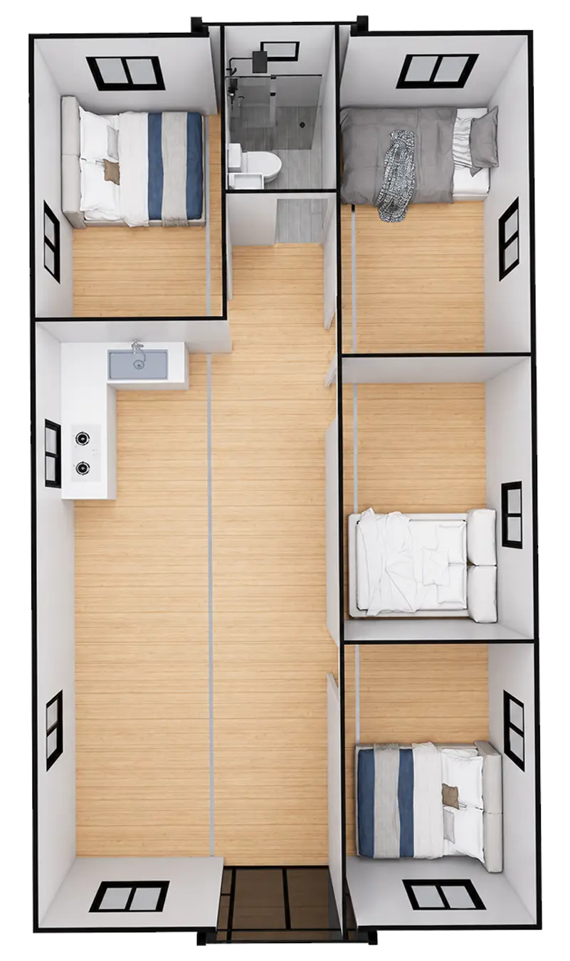 Planta 40' · 4 dormitorios