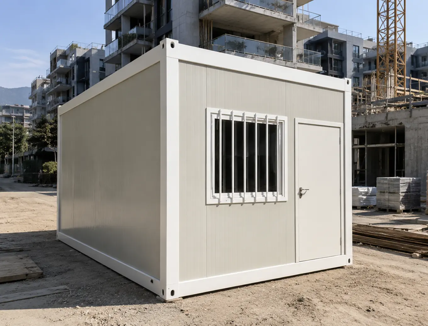 Oficina modular Faena montada en terreno