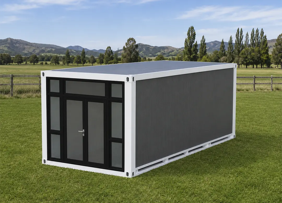 Casa modular paso 1: contenedor cerrado en el terreno